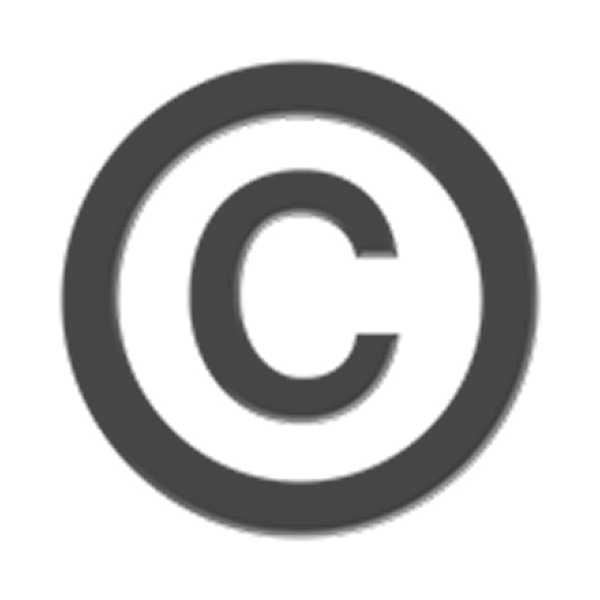 Gray Beveled Copyright Symbol Free PNG