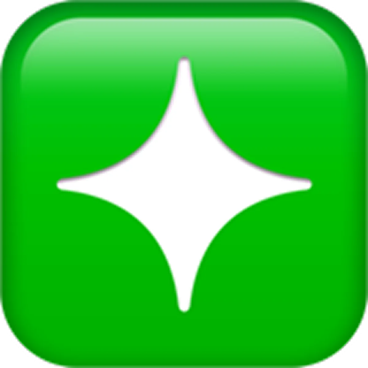 White Four-Point Sparkle on a Glossy Green Button Free PNG