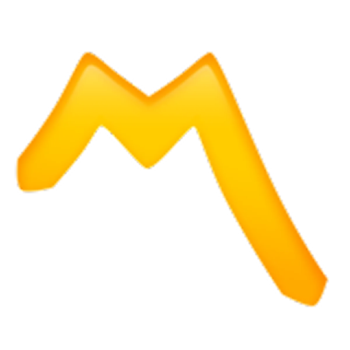 Golden Yellow Beveled Letter M Free PNG