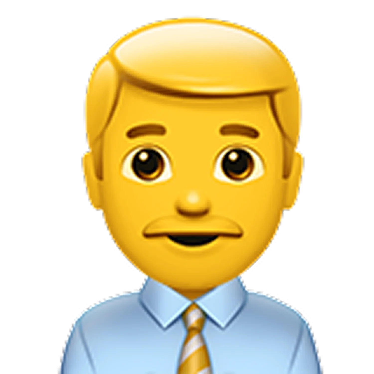 Blond Man in Blue Shirt and Yellow Tie Emoji Free PNG