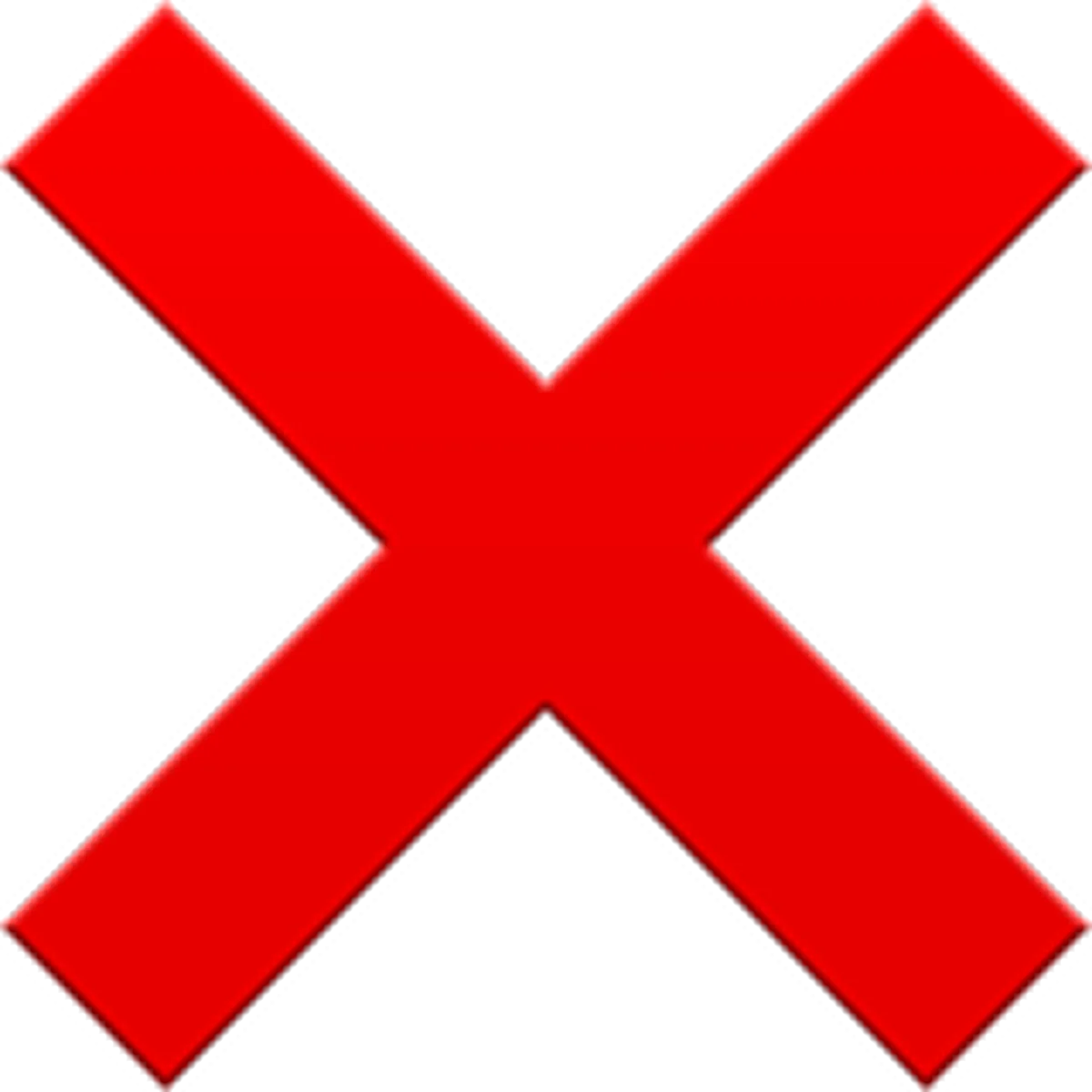 Bold Red X Symbol on Black Background Free PNG