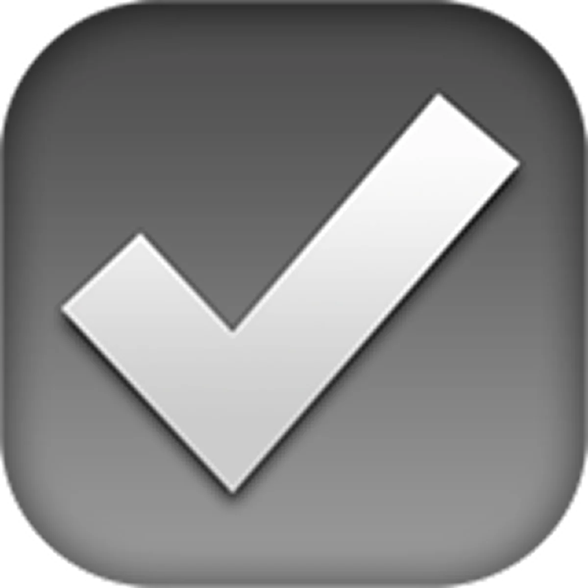 White Check Mark on Gray Rounded Square Free PNG