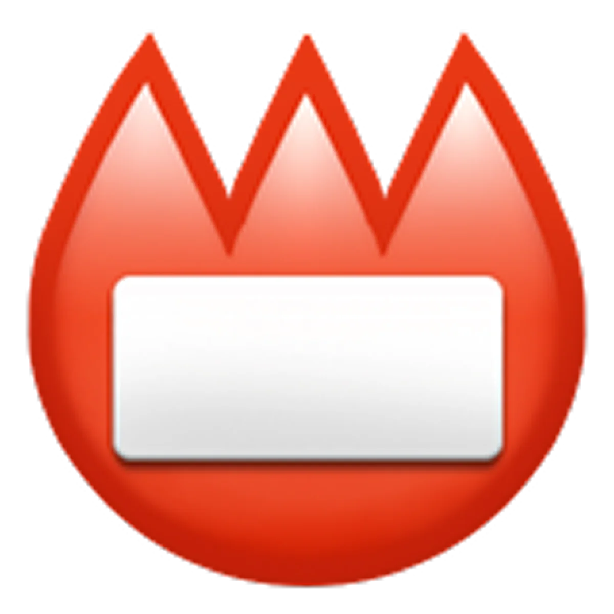 Glossy Red Three-Point Crown Badge with Blank White Panel Free PNG