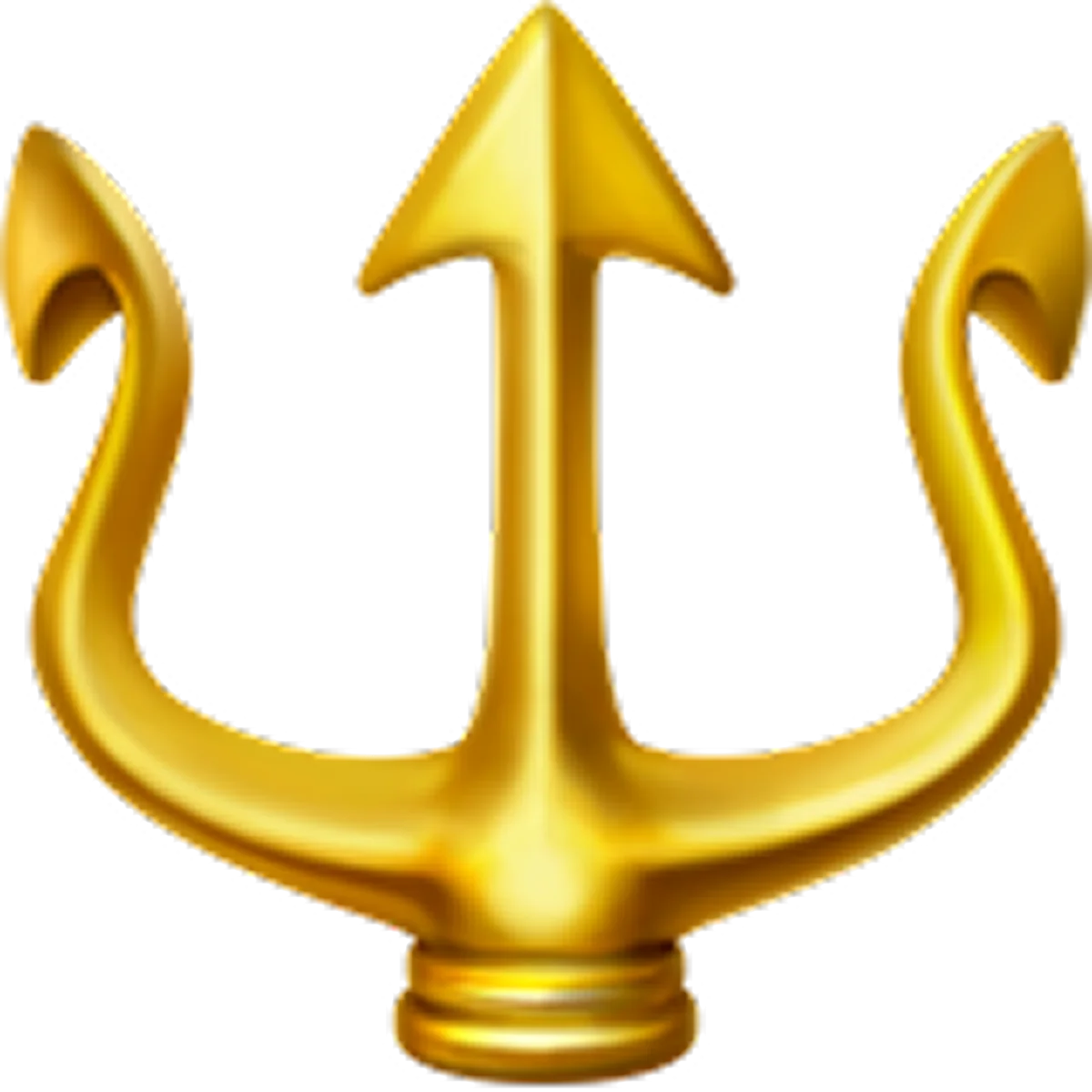 Free PNG Glossy Golden Trident Icon