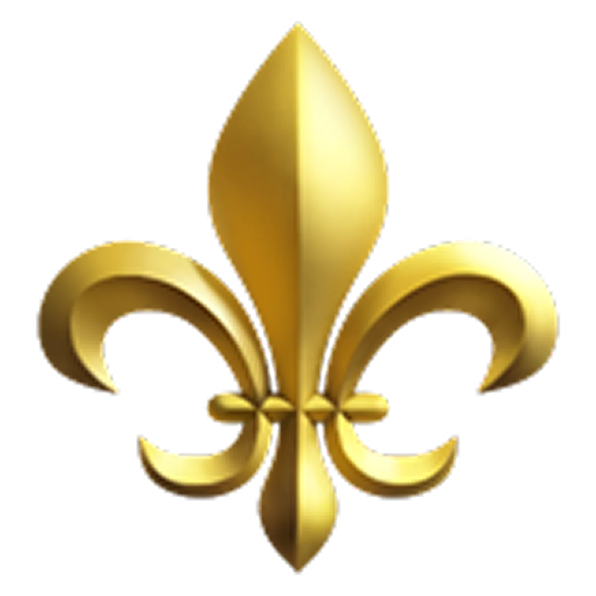 Glossy Gold Fleur-de-Lis Emblem Free PNG