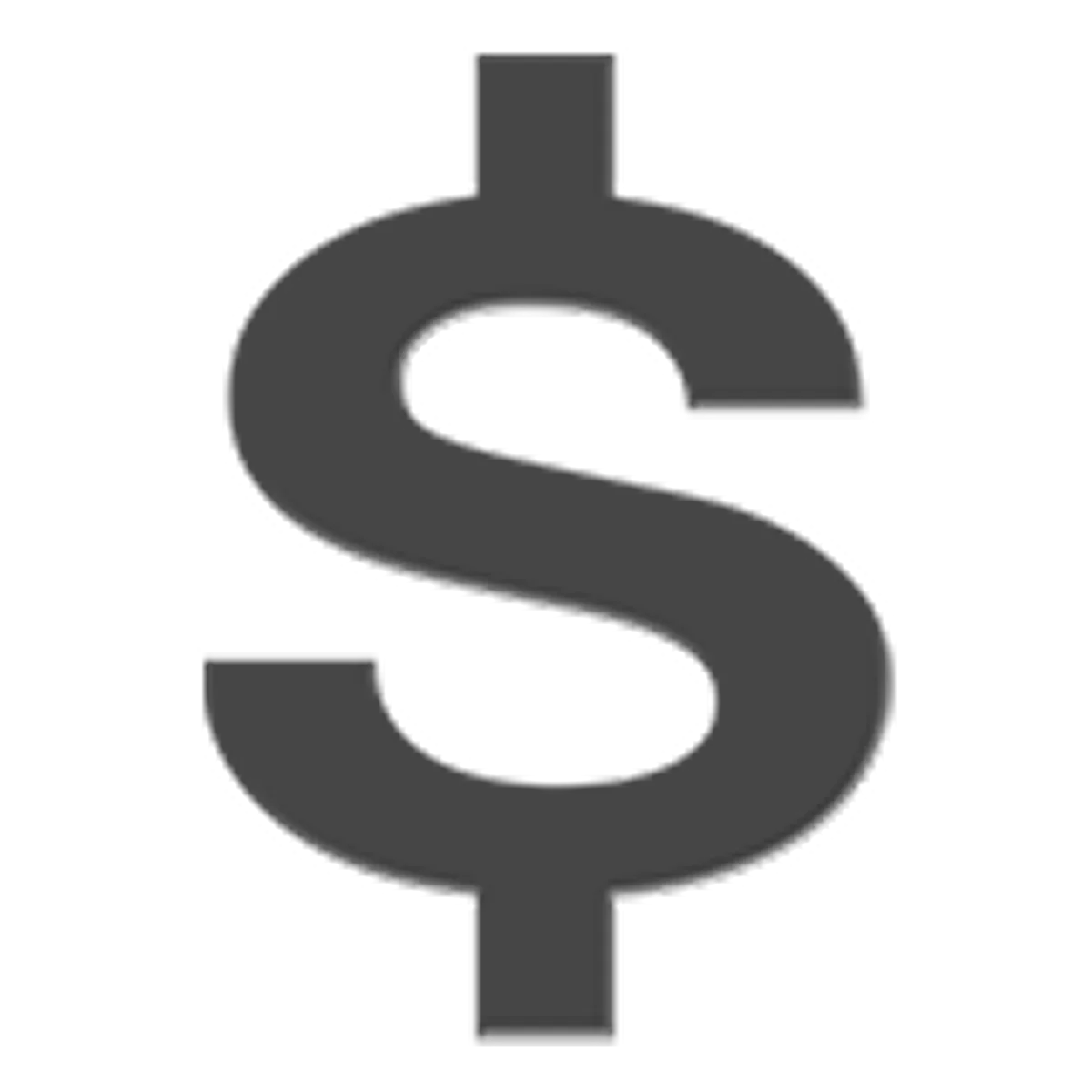 Dark Gray Beveled Dollar Sign Free PNG