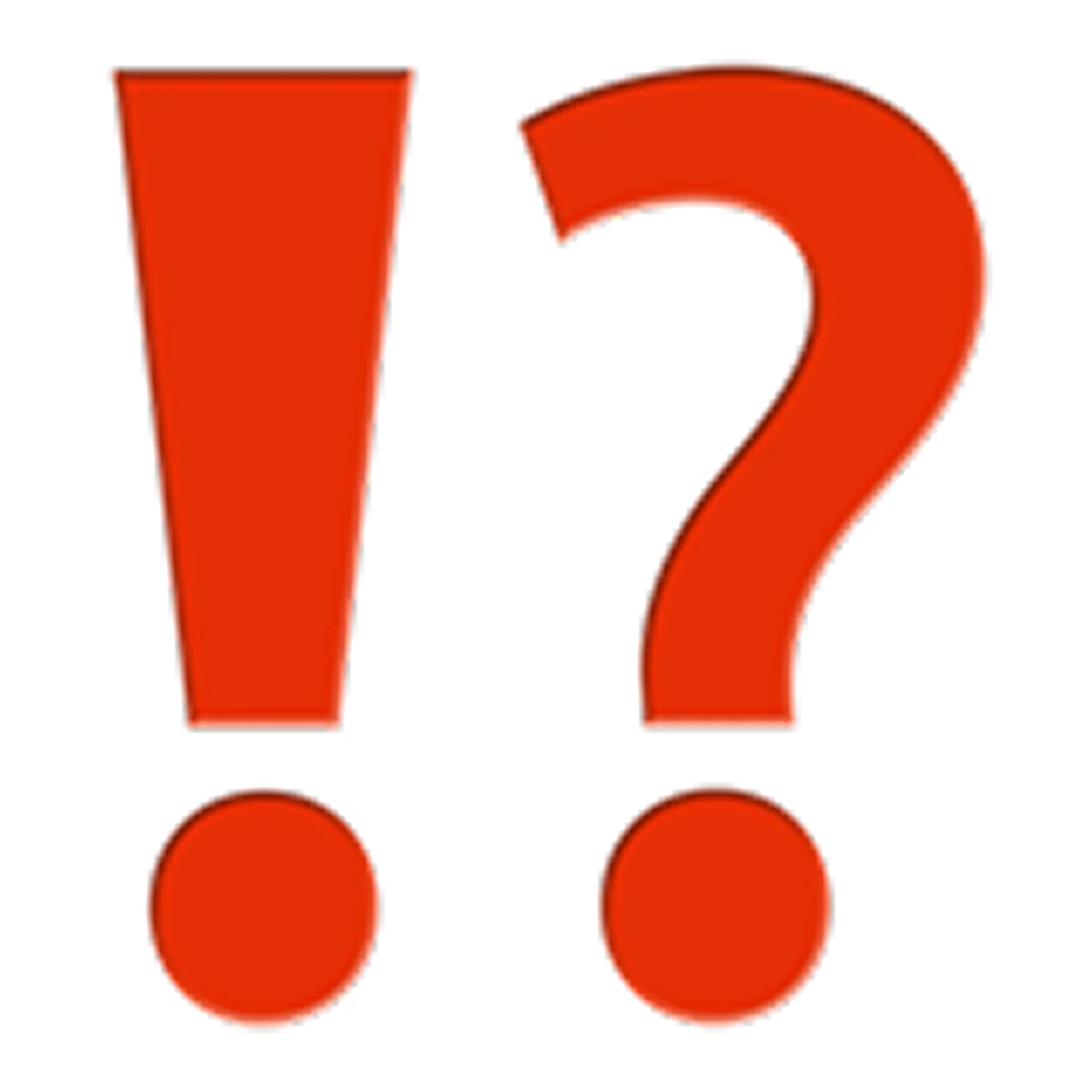 Glossy Red-Orange Exclamation and Question Marks Free PNG