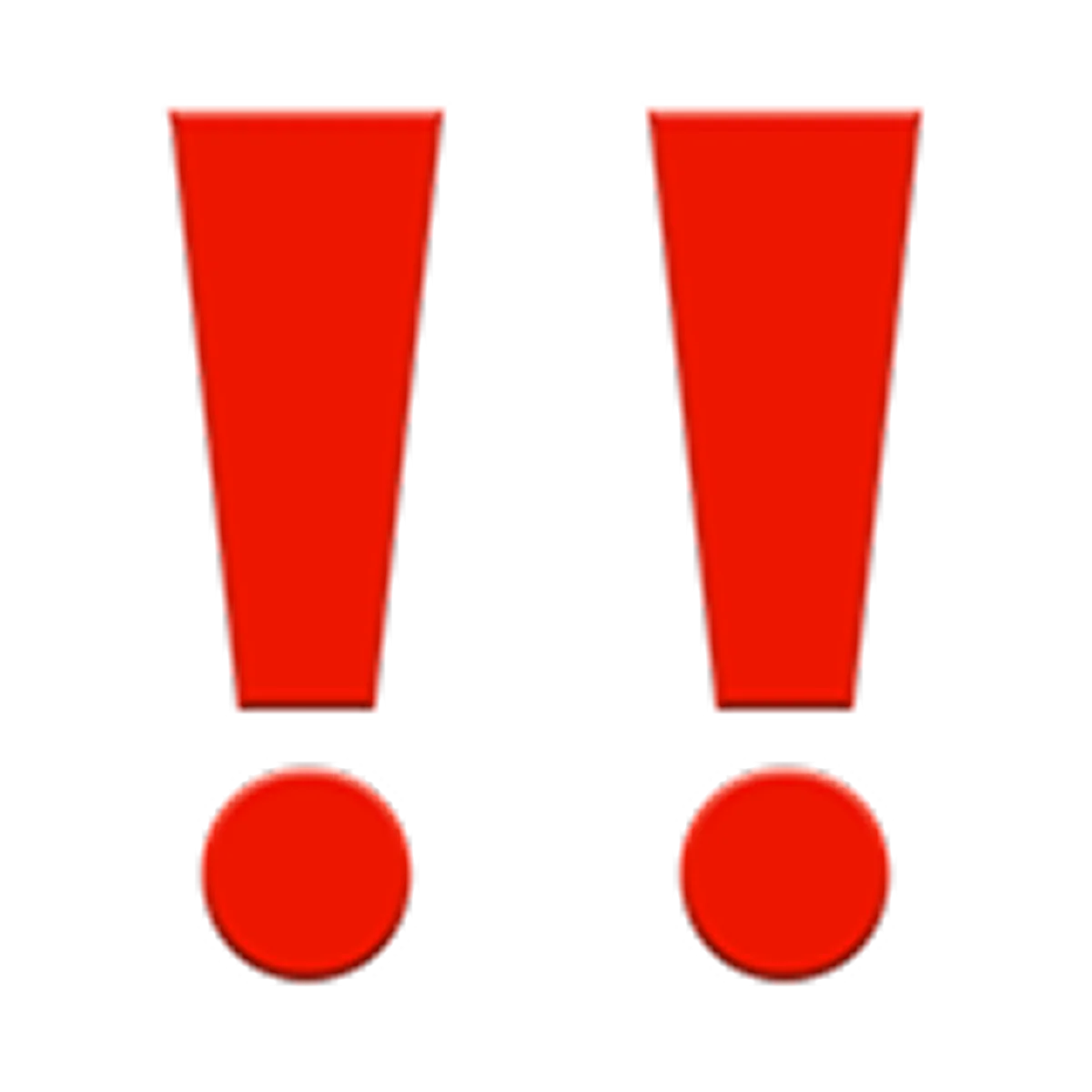 Two Glossy Red Exclamation Marks Free PNG
