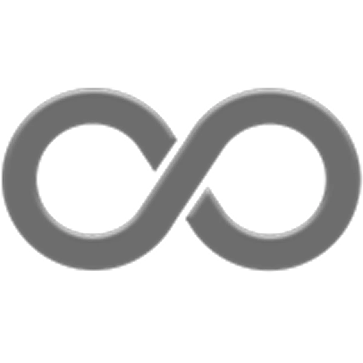 Gray Beveled Infinity Symbol Free PNG