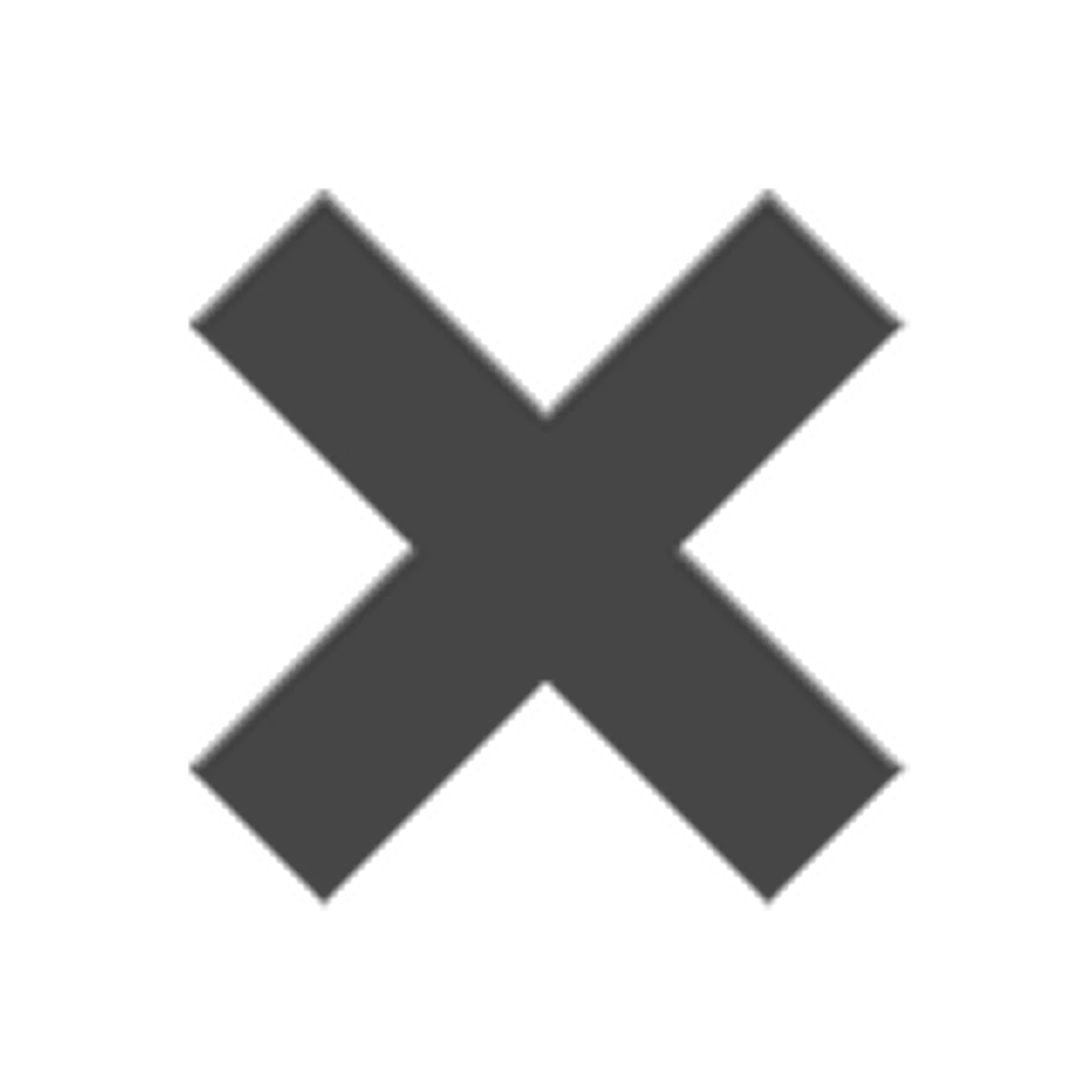 Dark Gray X Cross Symbol Free PNG