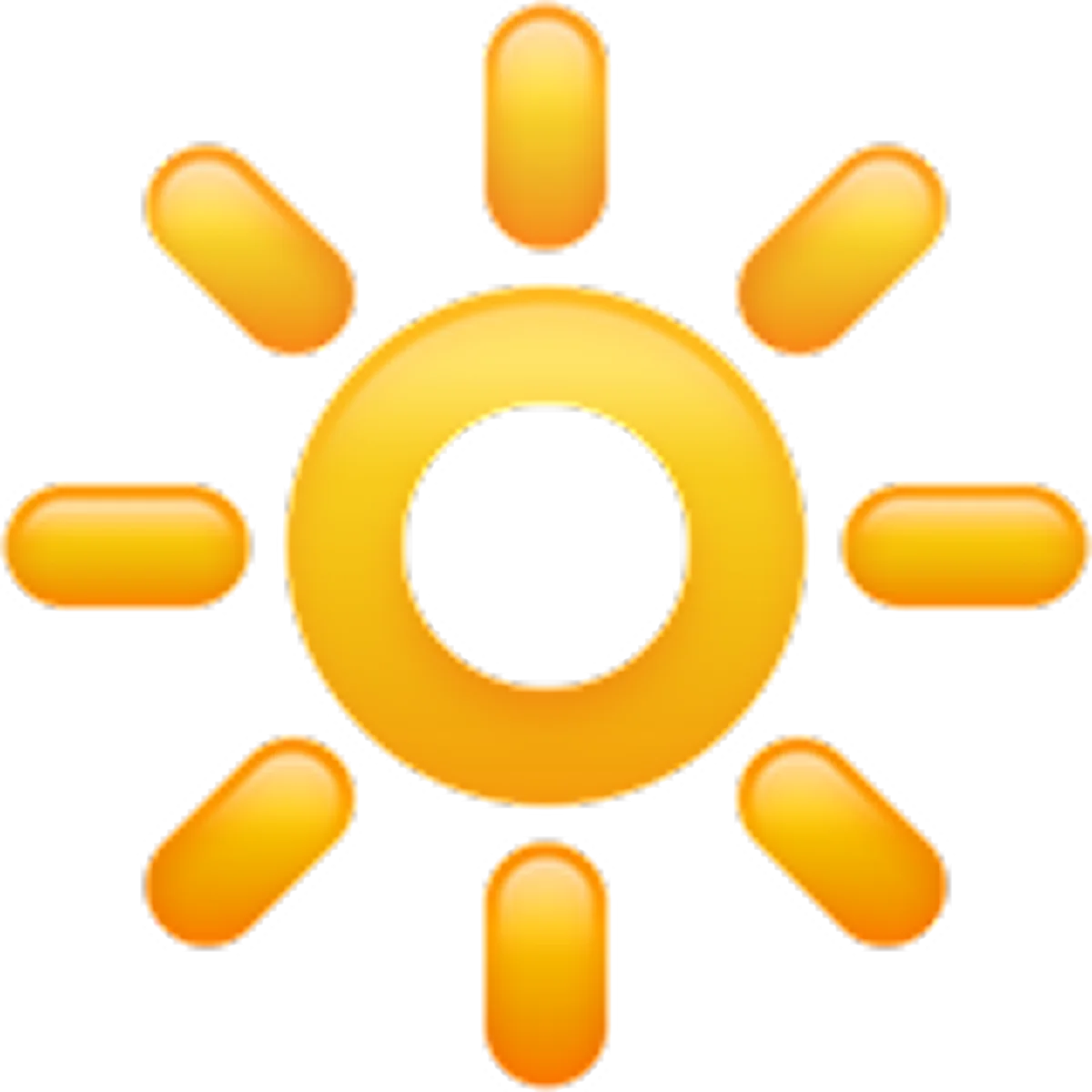 Glossy Golden Sun Icon Free PNG