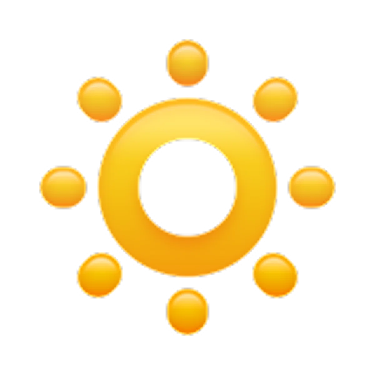 Glossy Golden Sun Icon with Rounded Rays | Free PNG