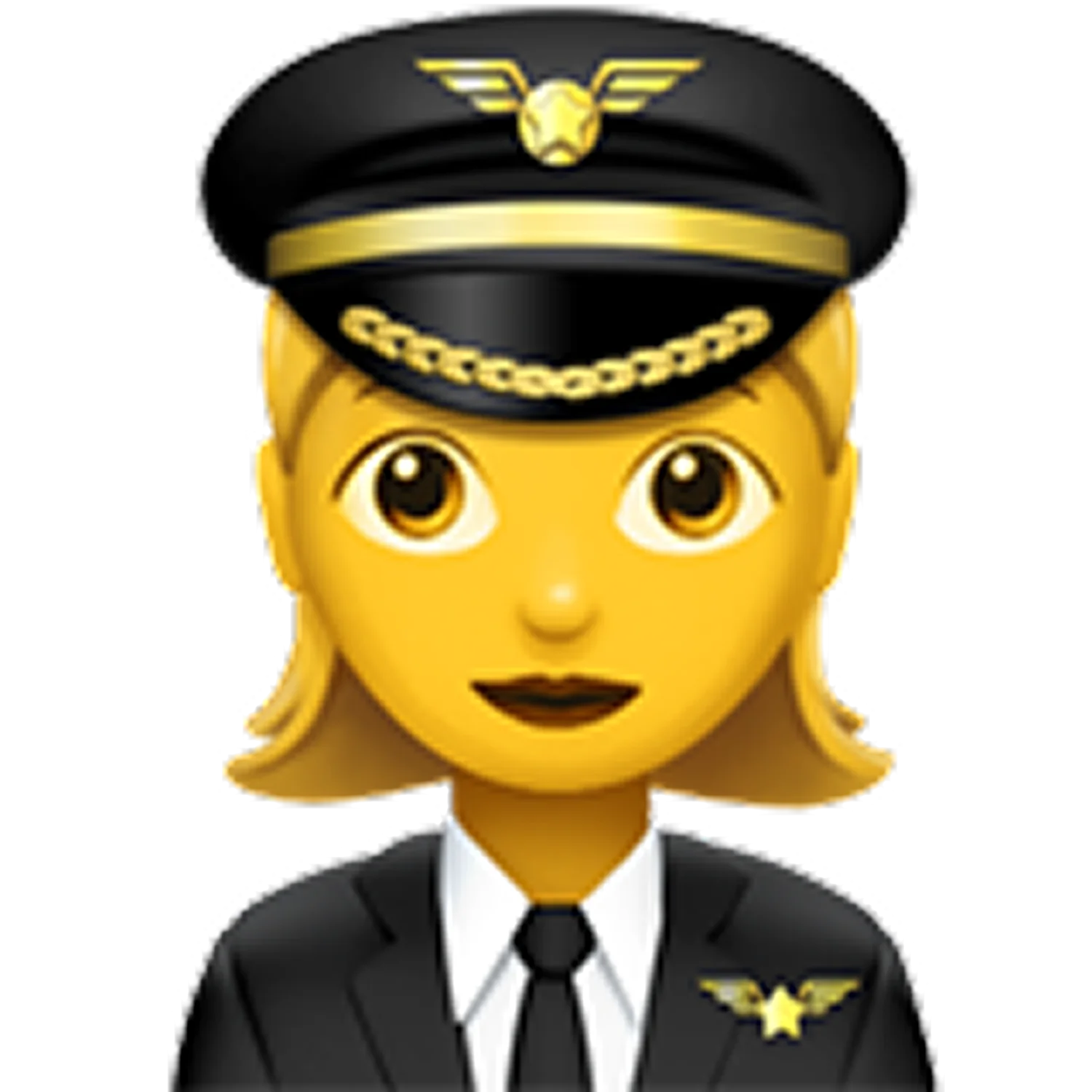 Smiling Woman Pilot Emoji in Black Uniform | Free PNG