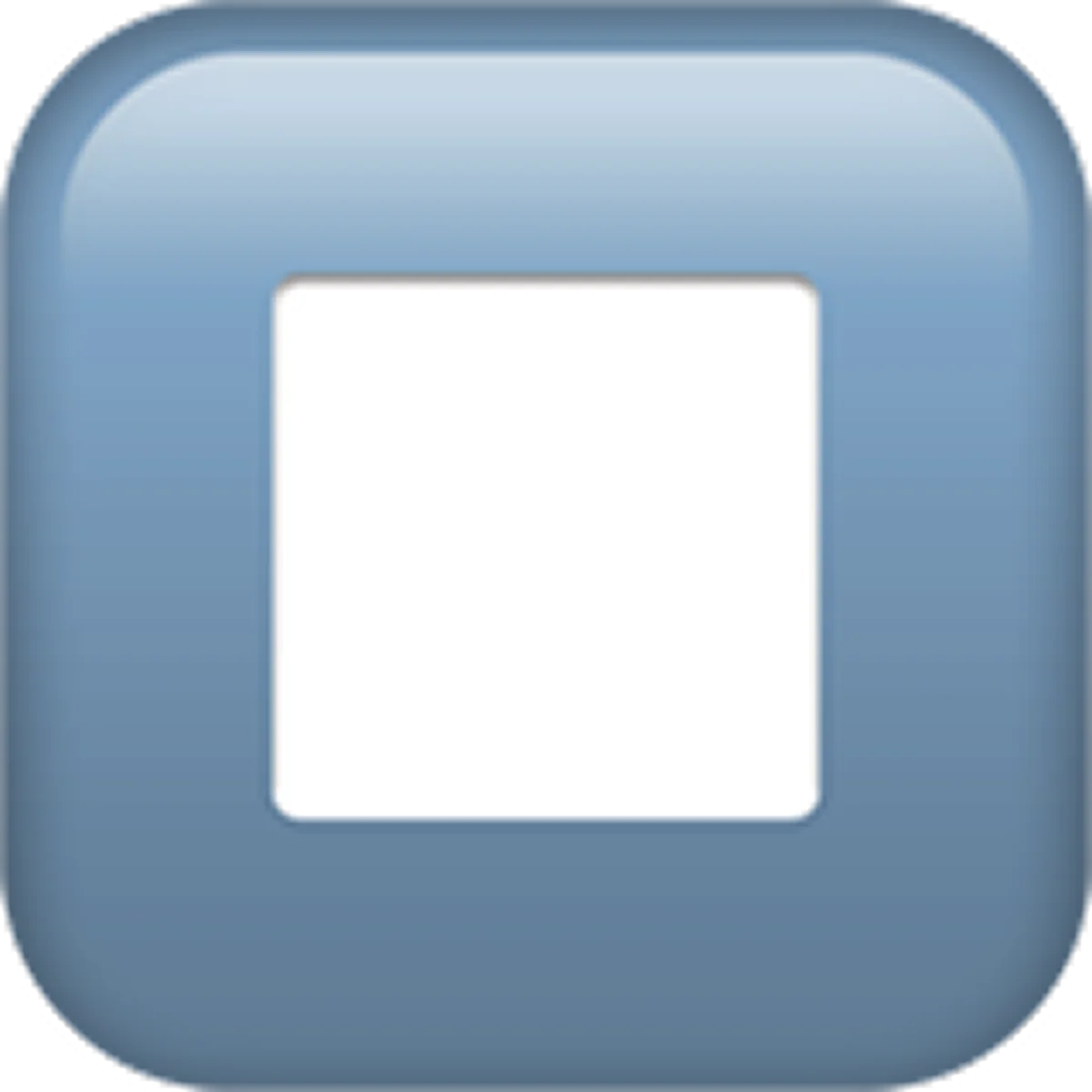 Glossy Blue Button with White Square Free PNG
