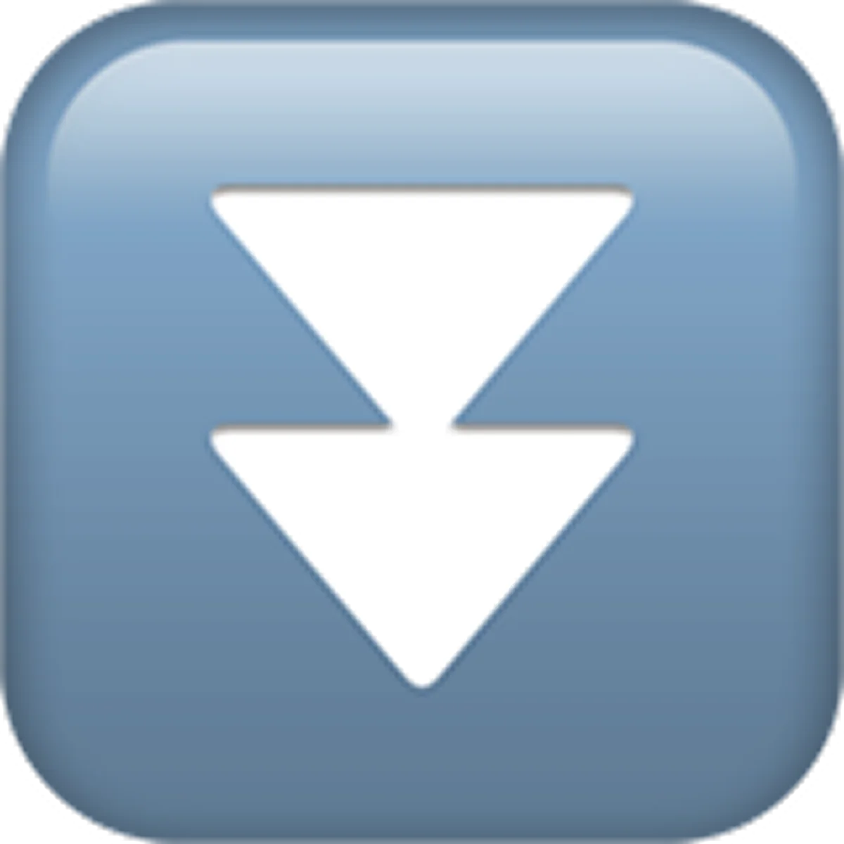 Glossy Blue Double Down Arrow Icon Free PNG