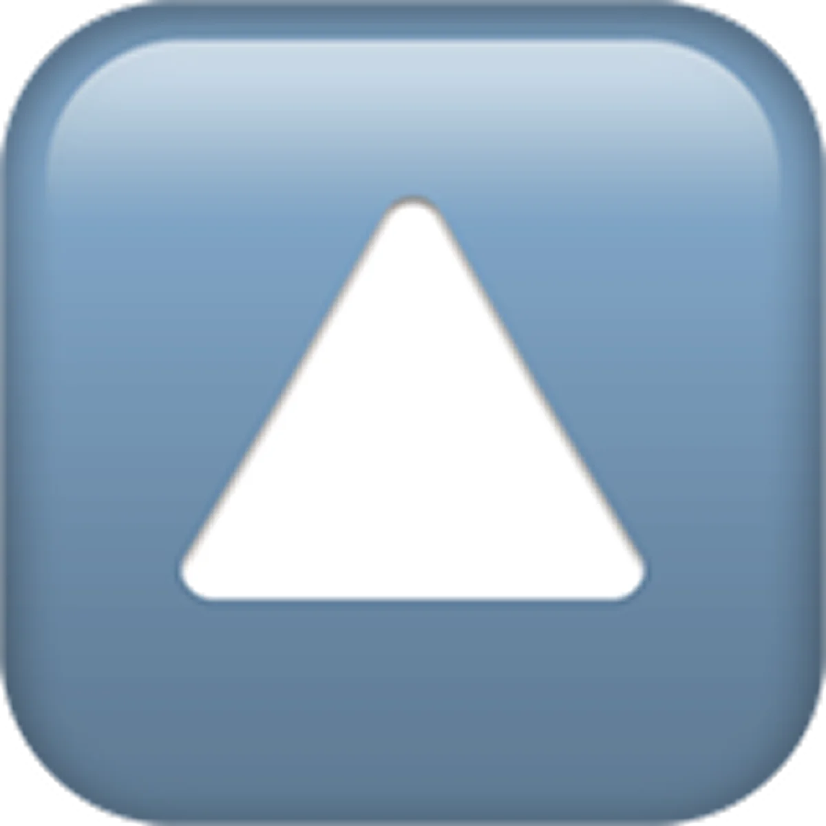 Glossy Blue Button with White Upward Triangle Free PNG
