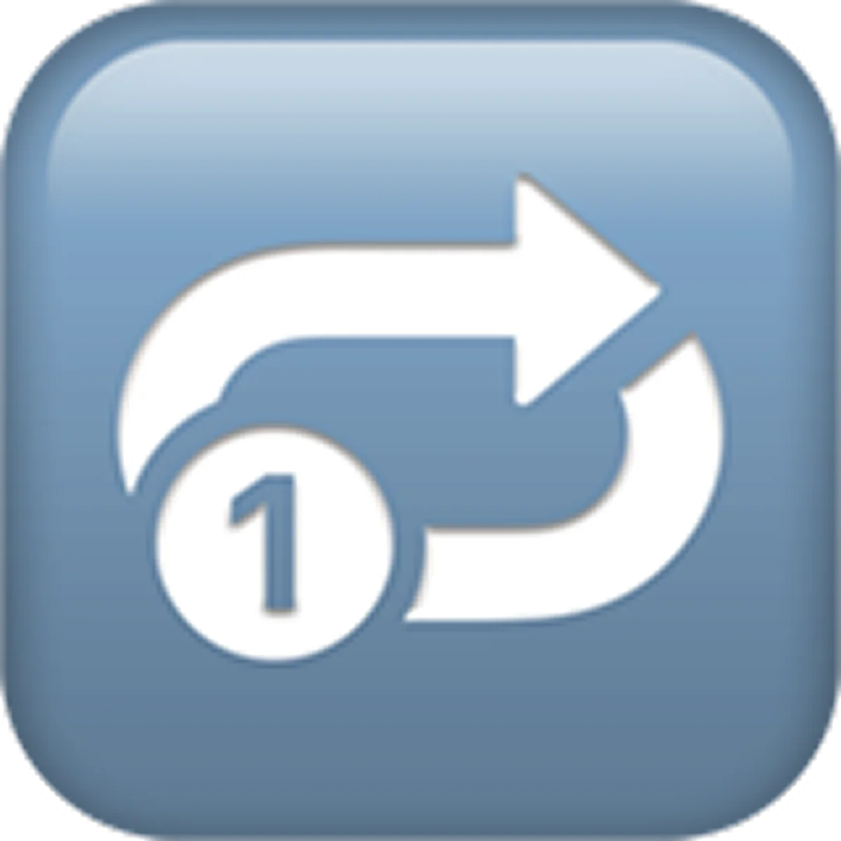 Repeat One Arrow Icon on Blue Button - Free PNG