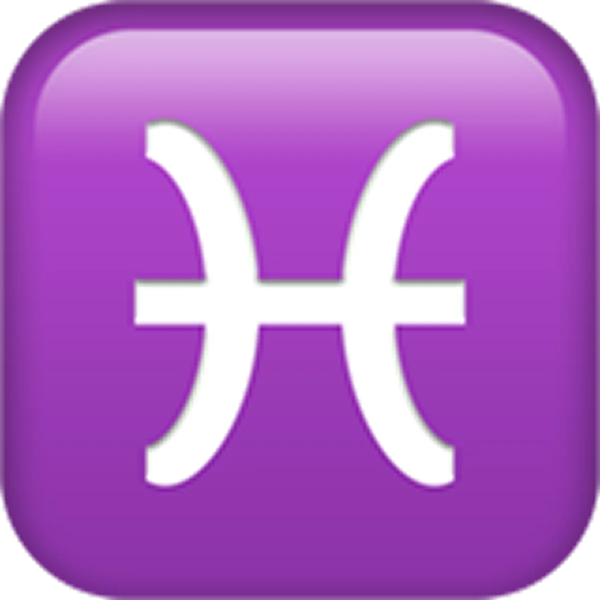 Pisces Zodiac Symbol on Purple Rounded Square Icon Free PNG