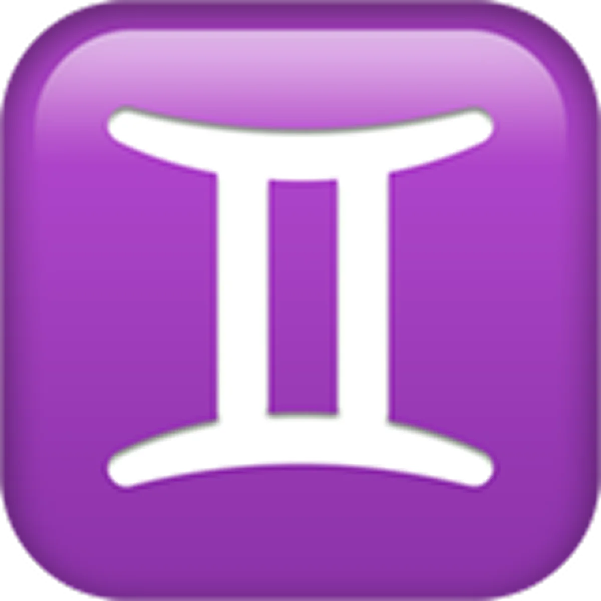Gemini Zodiac Symbol on Purple Icon Free PNG