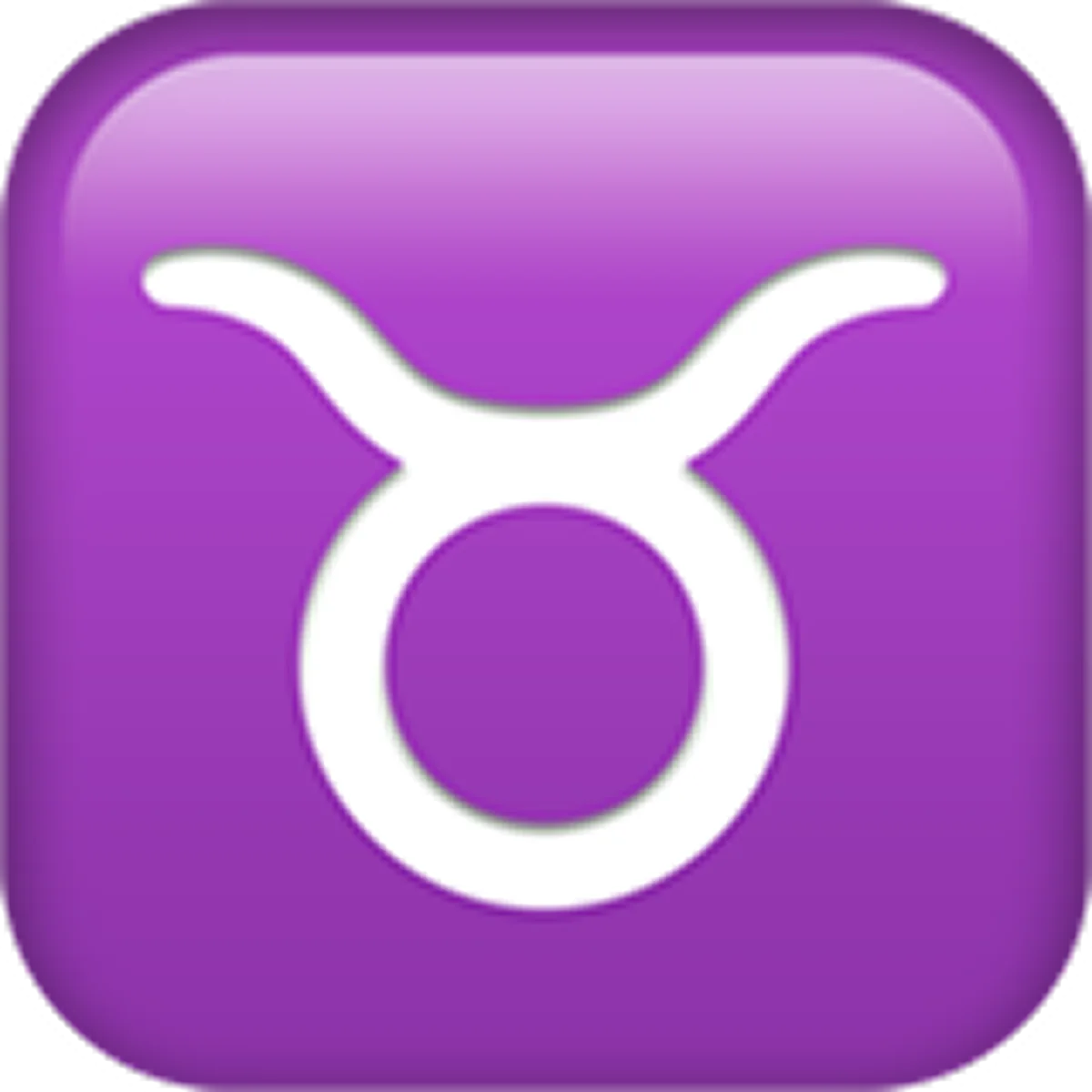 White Taurus Zodiac Symbol on Purple Icon Free PNG