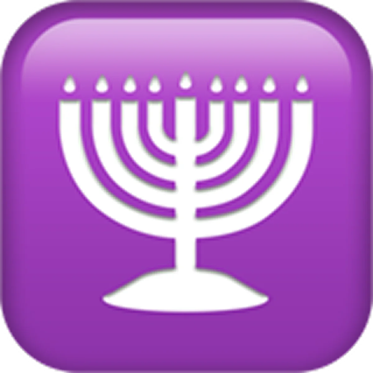 White Hanukkah Menorah on Purple Icon - Free PNG