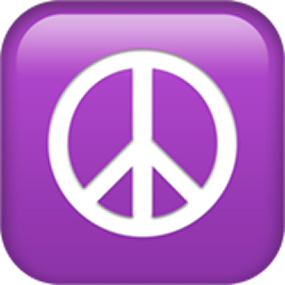 White Peace Symbol on Purple Icon Free PNG