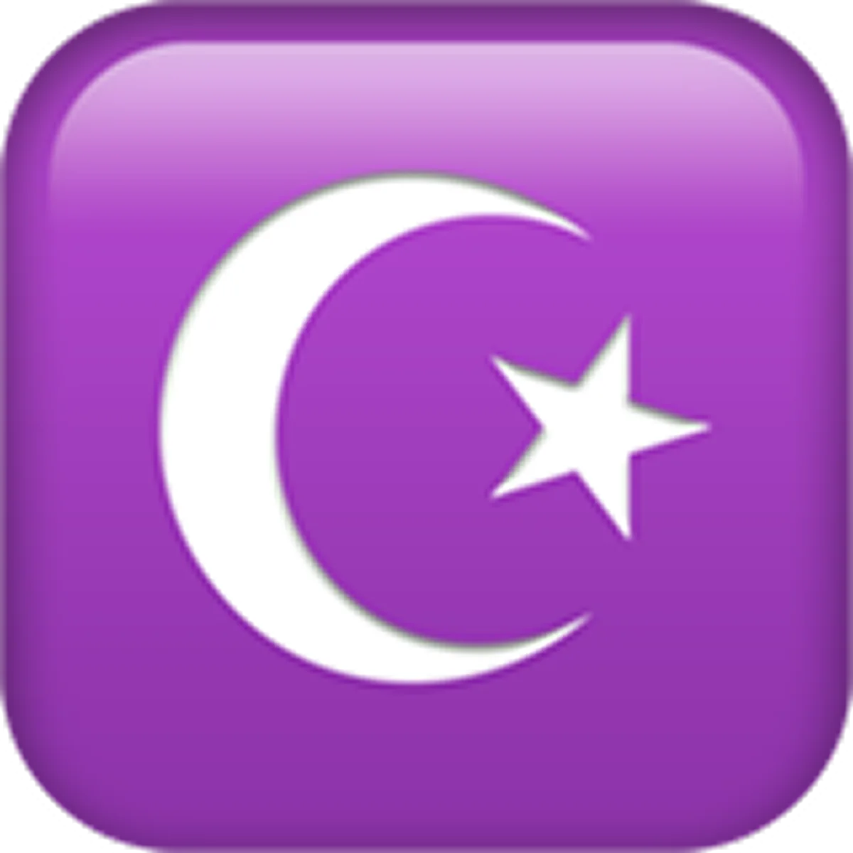 White Crescent and Star on Purple Icon - Free PNG
