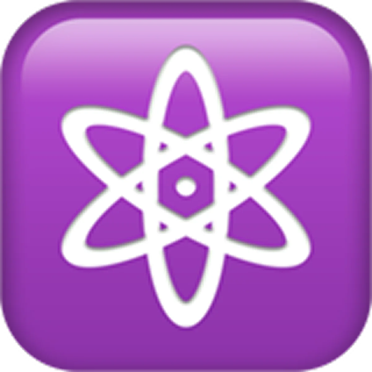 Purple Atom Symbol on a Rounded Square - Free PNG