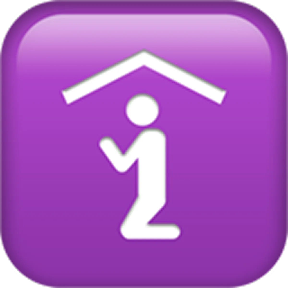 Kneeling Figure Under a Roof Purple Icon Free PNG