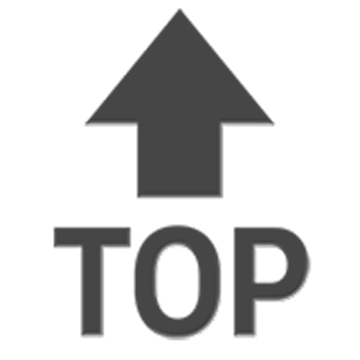 Gray Up Arrow Above TOP Text - Free PNG