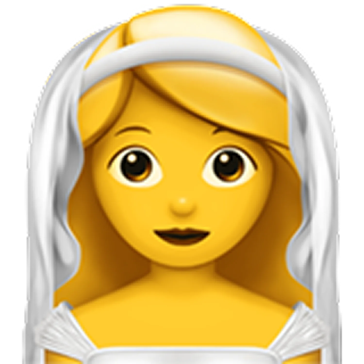 Smiling Bride Emoji with White Veil Free PNG