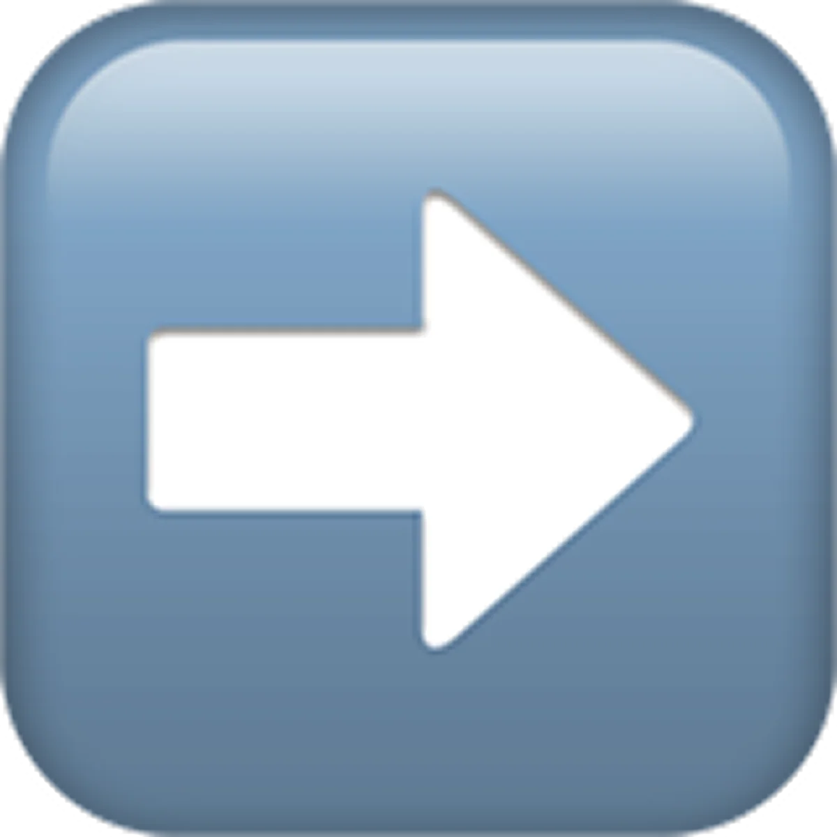 White Right Arrow on Blue Rounded Button Free PNG