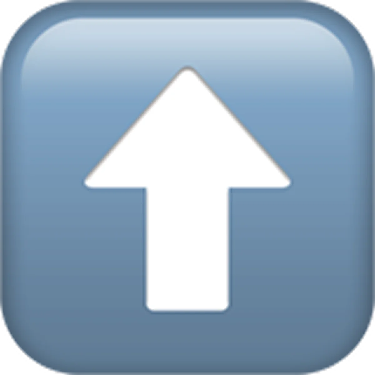 Glossy Blue Button with White Up Arrow Free PNG