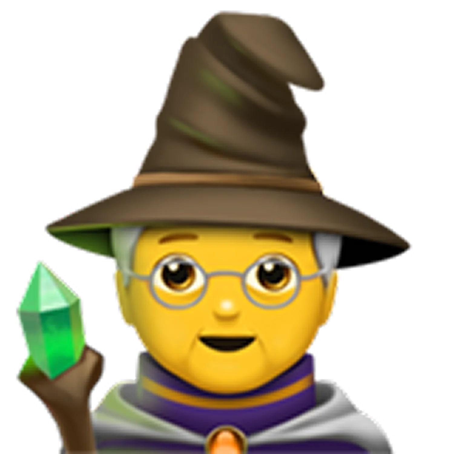 Wizard Character with Green Crystal Staff Free PNG