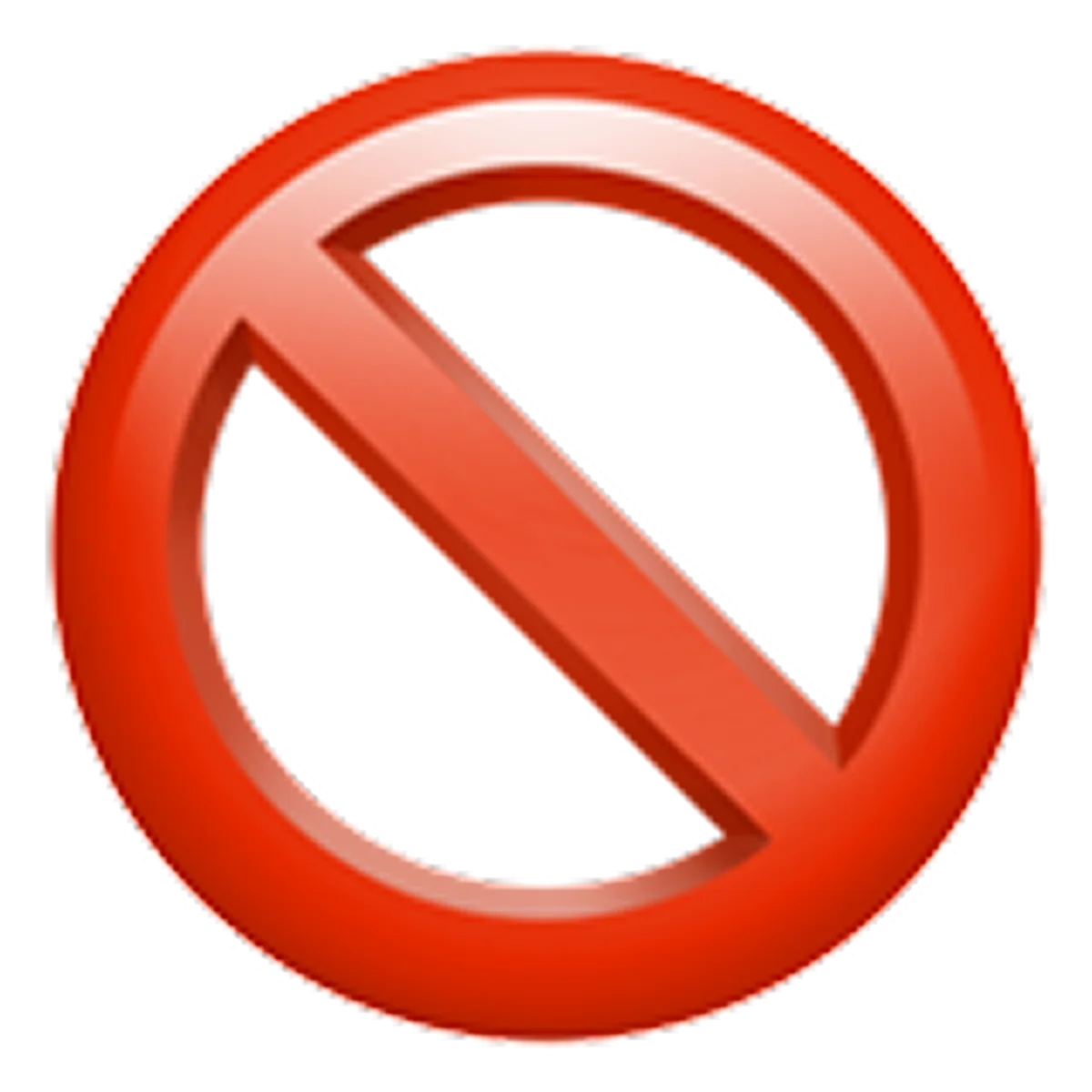 Glossy Red Prohibition Symbol Free PNG