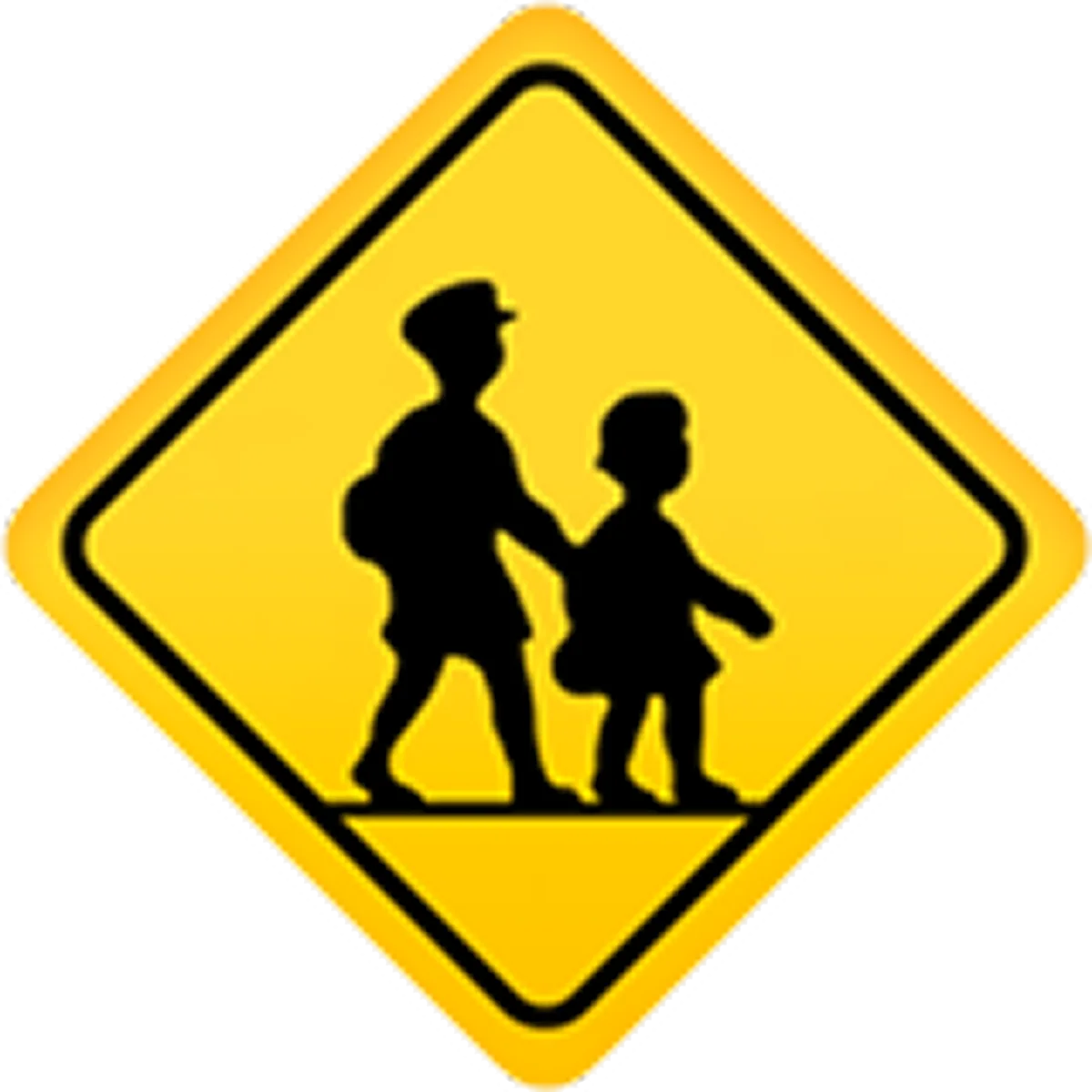 Free PNG Yellow Pedestrian Crossing Sign with Adult and Child