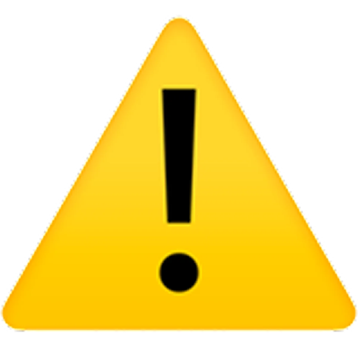 Yellow Triangular Warning Sign with Exclamation Mark Free PNG