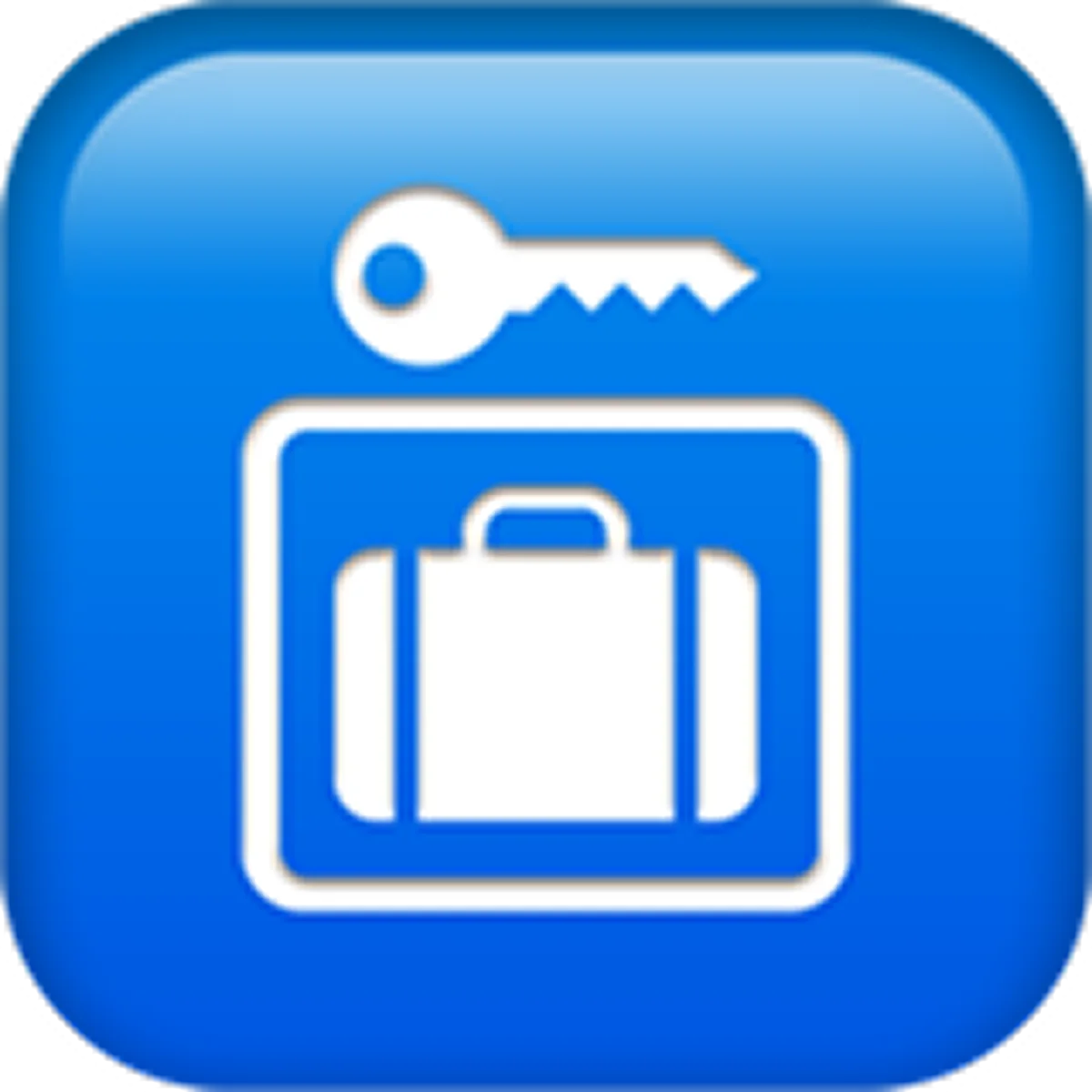 Blue Key and Suitcase Travel Icon Free PNG