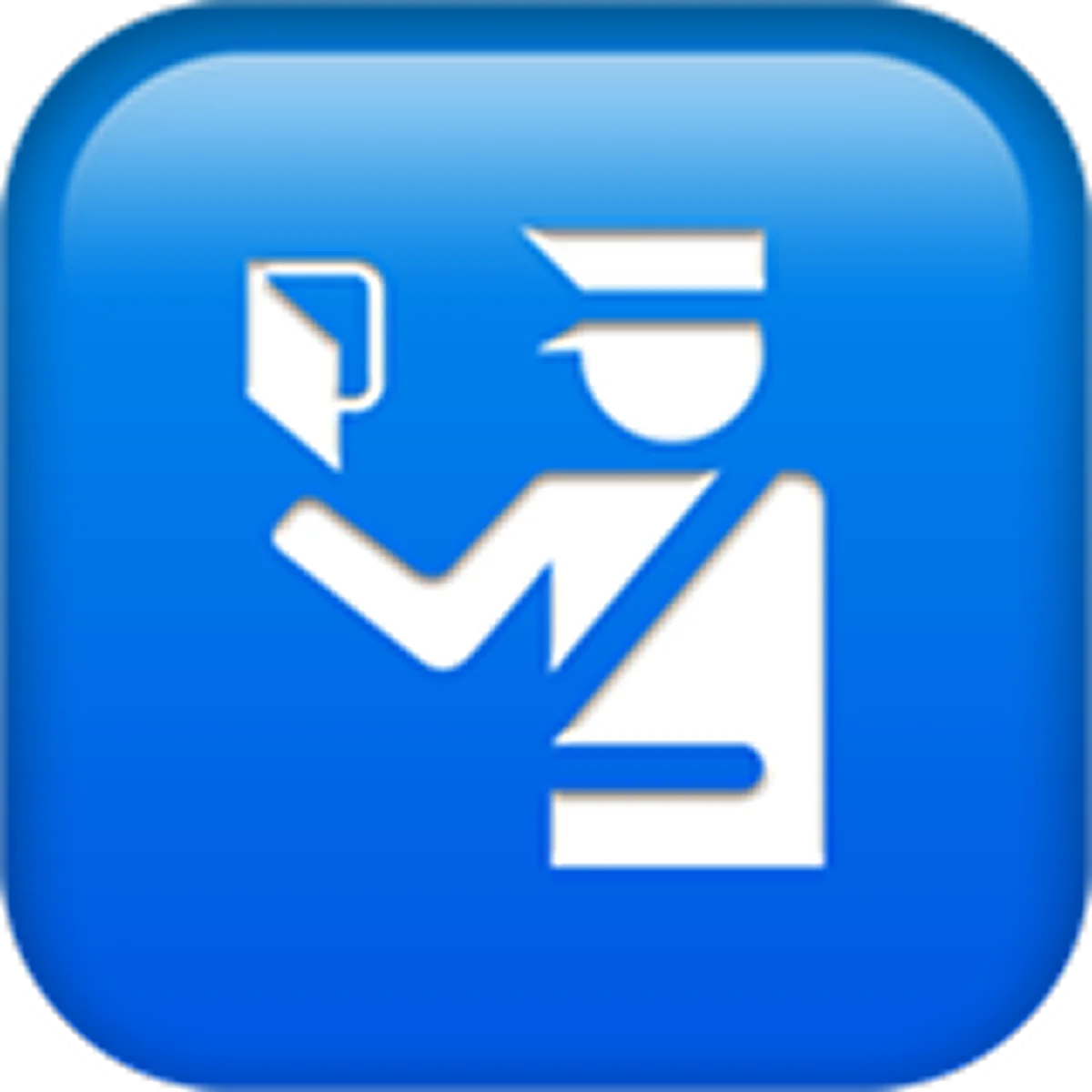 White Geometric Human Pictogram on Blue Icon Free PNG