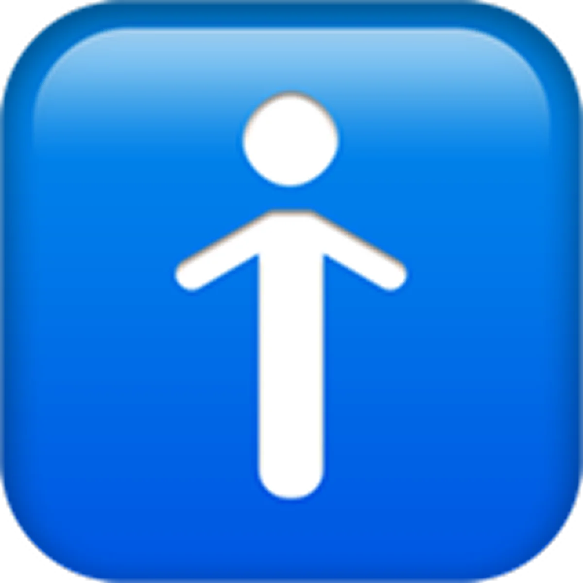 White Person Symbol on Blue Rounded Square Free PNG