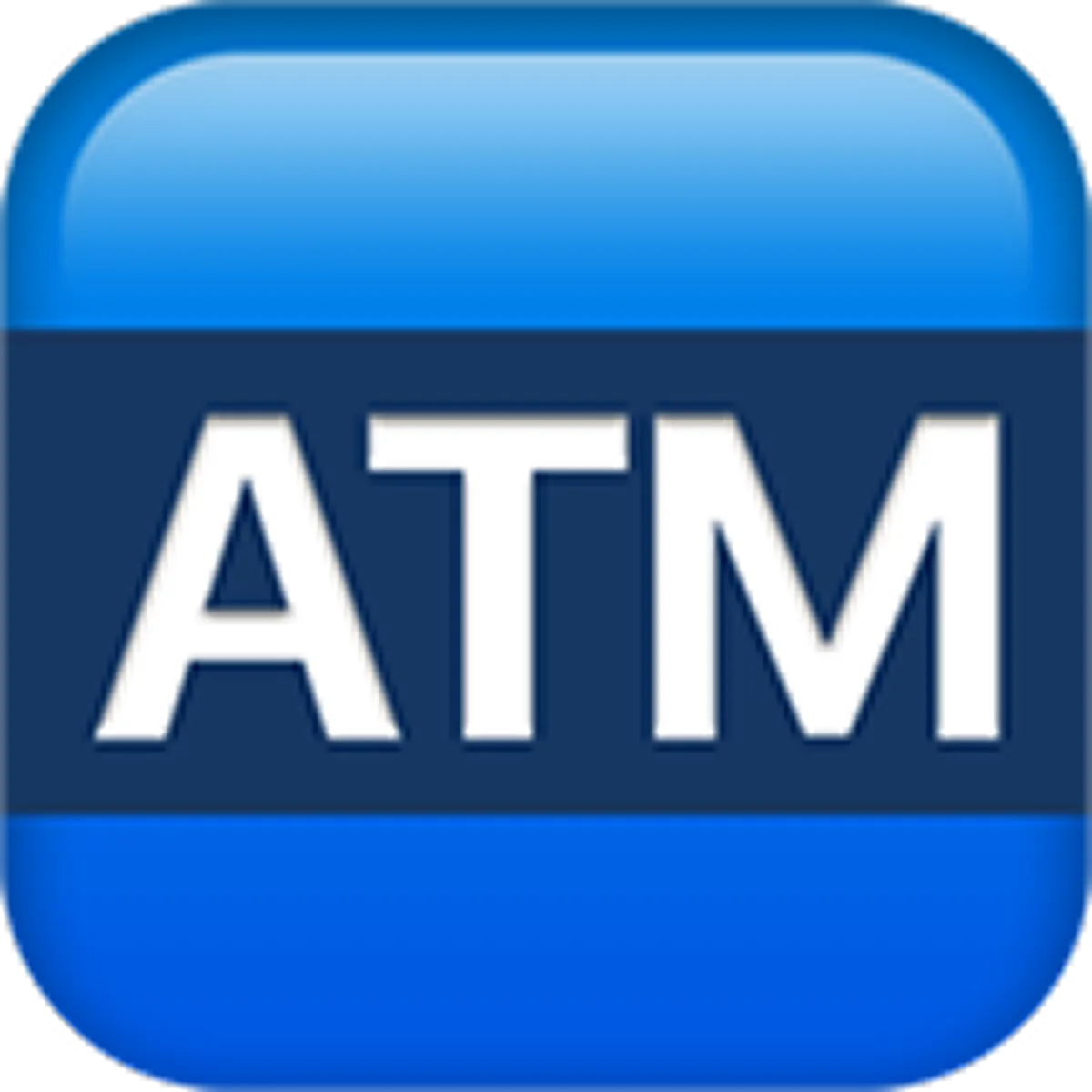 Glossy Blue ATM Icon Free PNG