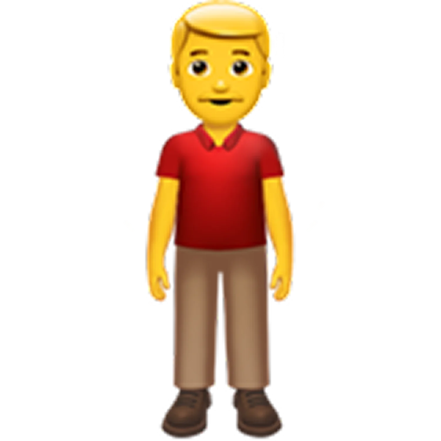 Blond Cartoon Man in Red Polo Shirt Free PNG