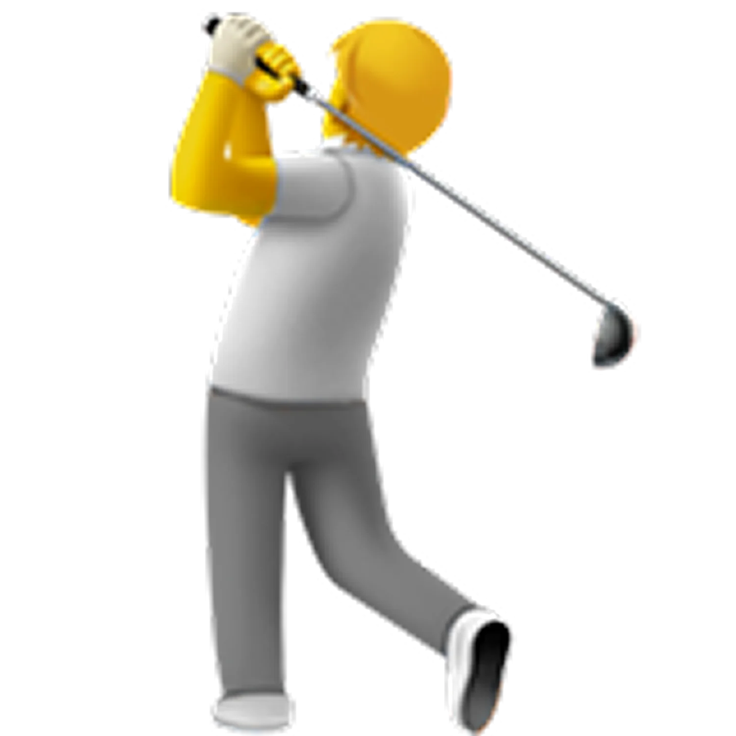 3D Golfer Swinging a Club Free PNG
