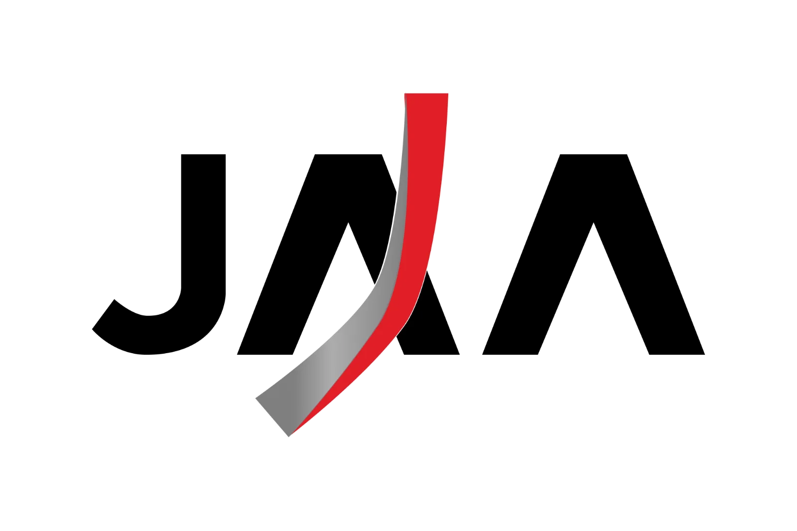 Japan Asia Airways Curved Red and Gray Emblem Free PNG