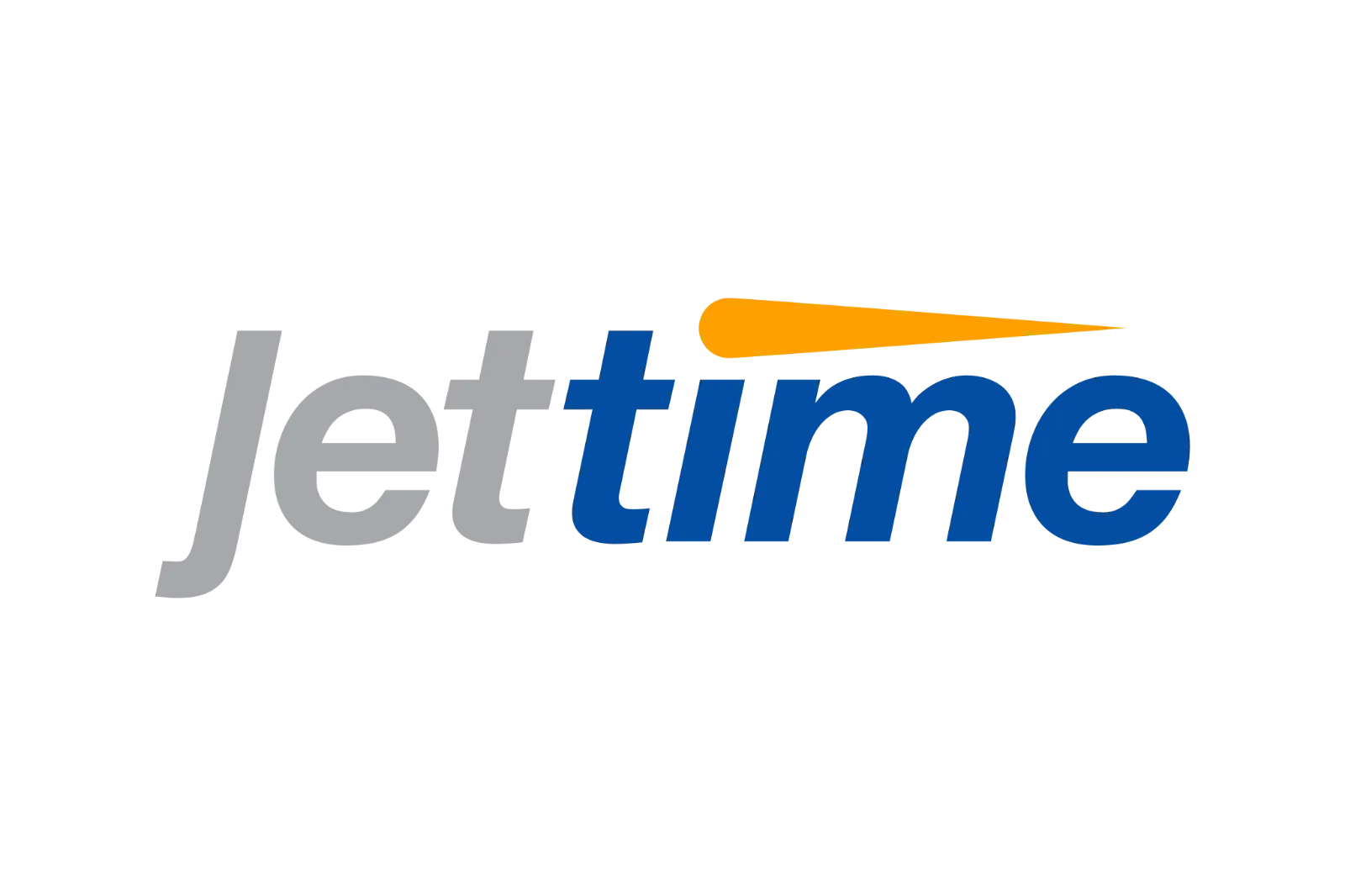 Jet Time Logo with Orange Speed Streak Free PNG