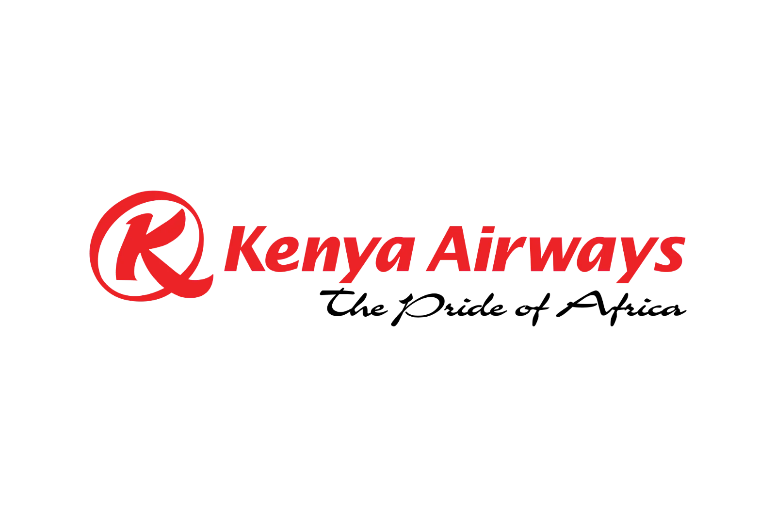 Kenya Airways Red Logo on Black Background Free PNG