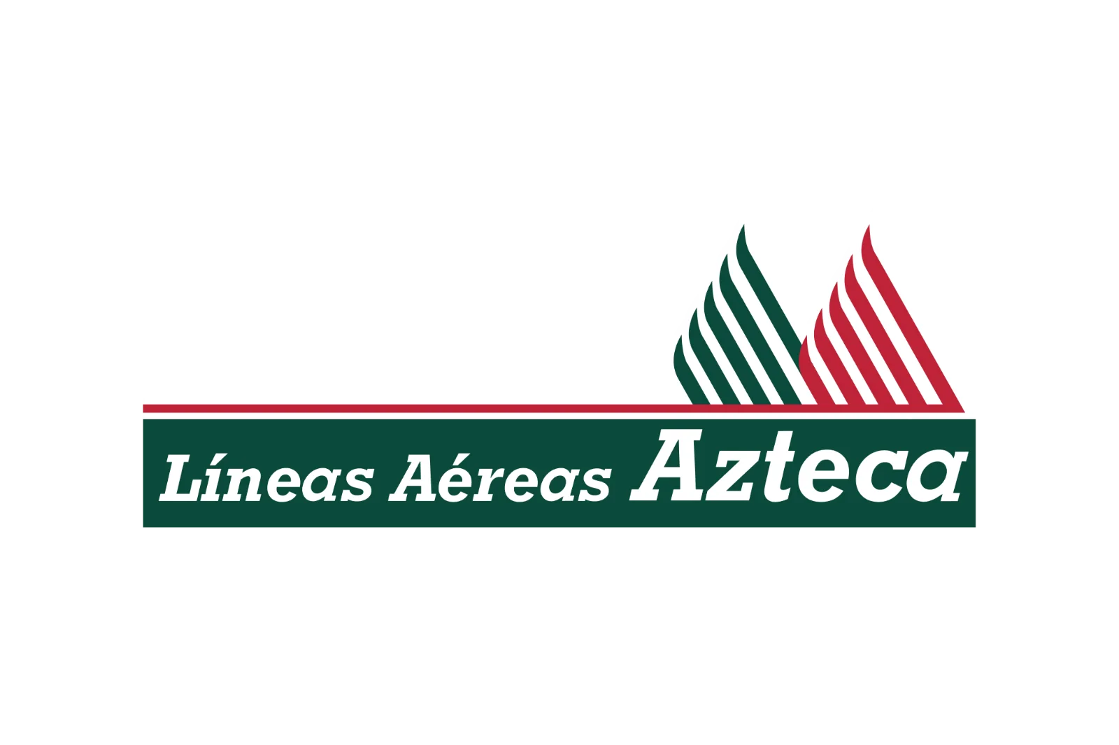 Líneas Aéreas Azteca Logo with Striped Wings Free PNG