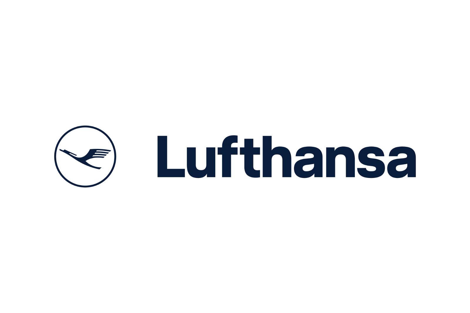 Lufthansa Logo and Wordmark on Black Background Free PNG