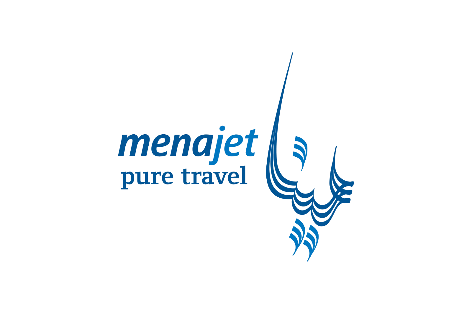 MenaJet Pure Travel Logo on Black — Free PNG