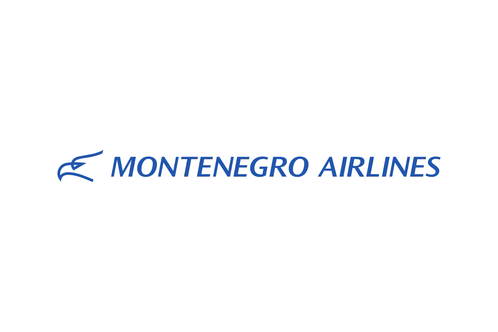 Montenegro Airlines Blue Logo on Black Background Free PNG